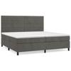 Box Spring Bed with Mattress Dark Gray 200 x 200 cm Velvet