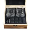 Bestselling Whiskey Chilling Stones Gift Set - Square Ice Cubes with Wooden Box for Wine