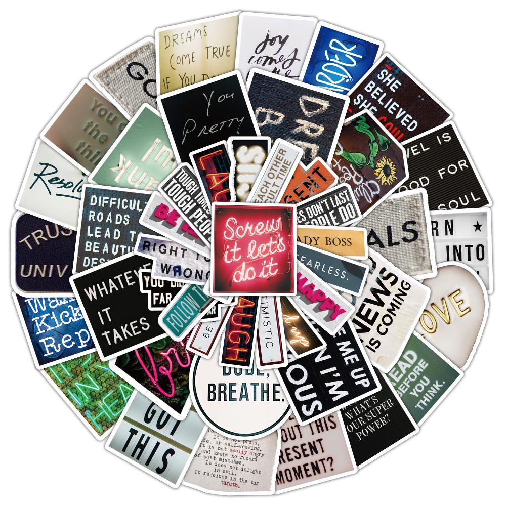 50-Piece Classic Vintage Letters Stickers - Decorative Decals for Notebooks, Journals, Phone Cases & Laptops