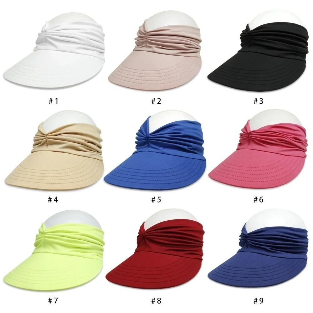 Flexible Sun-Protection Cap Wide Brim Sunscreen Hat Solid Color Outdoor Sports Hat  Outdoor Sport