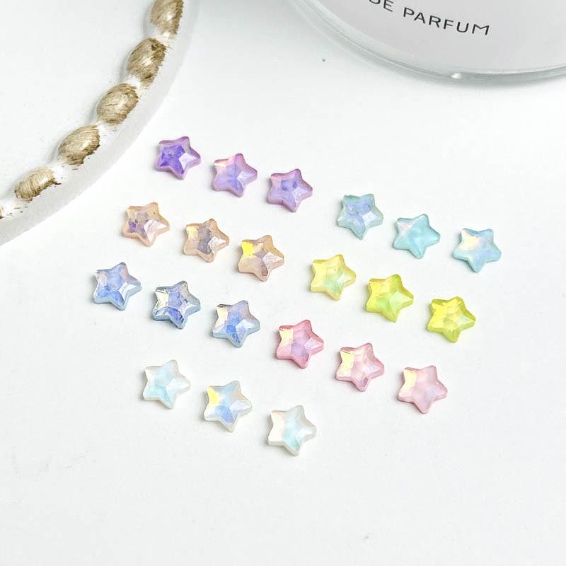 Hot Selling New Mini Colorful Mocha Dopamine Star Nail Art Accessories Fine Glitter Lucky Star DIY Decoration Materials