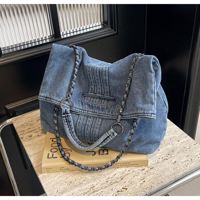 New Style Large Capacity Commuter Bag for Women, Fashionable Denim Tote Bag