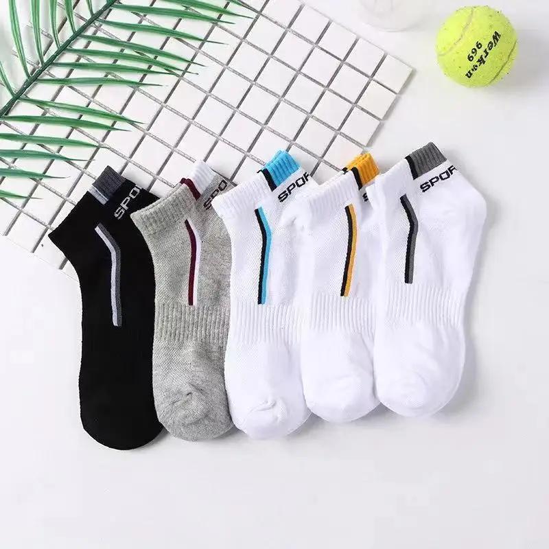 5 paia Calzini Sportivi da Uomo alla Moda, Calzini alla Caviglia Comodi Traspiranti in Cotone a Righe Assorbi Sudore