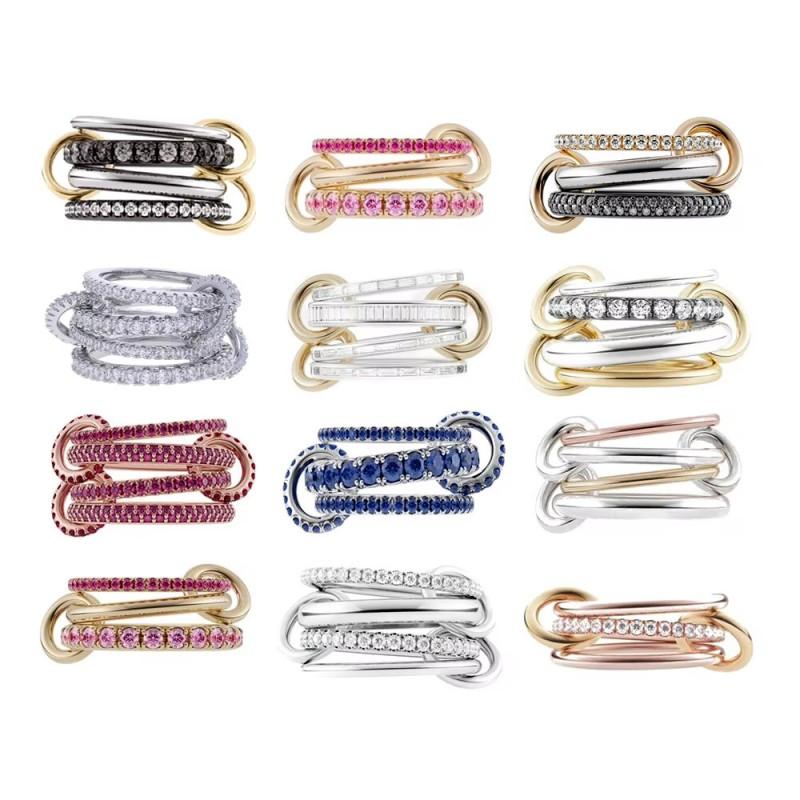 Stackable Zircon Rings Set High Quality Versatile Creative Womens Finger