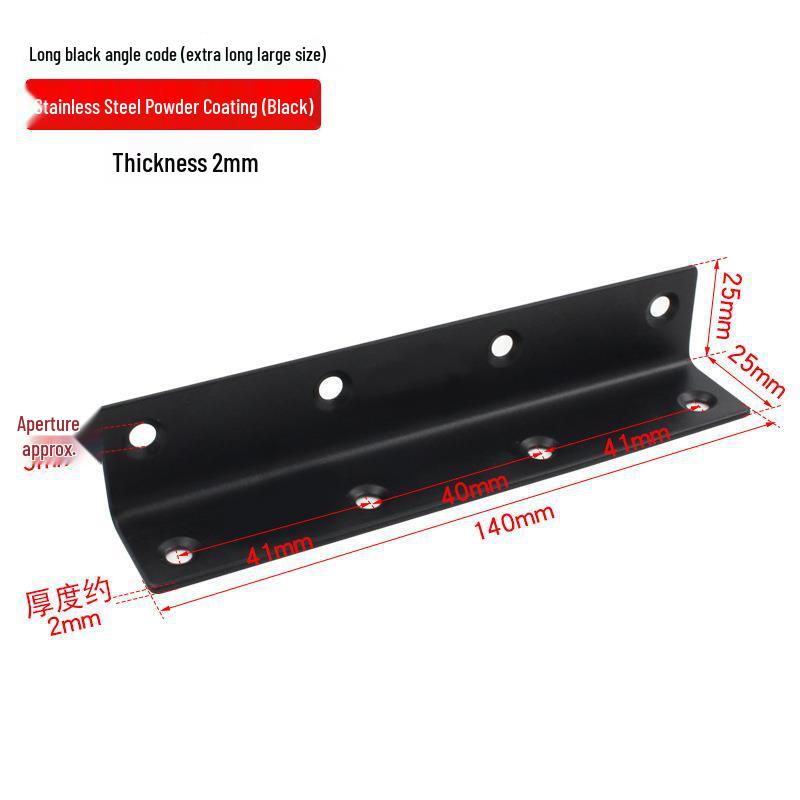 Stainless Steel L-Shaped 6-Hole 90° Angle Bracket for Shelves, Tables, and Chairs