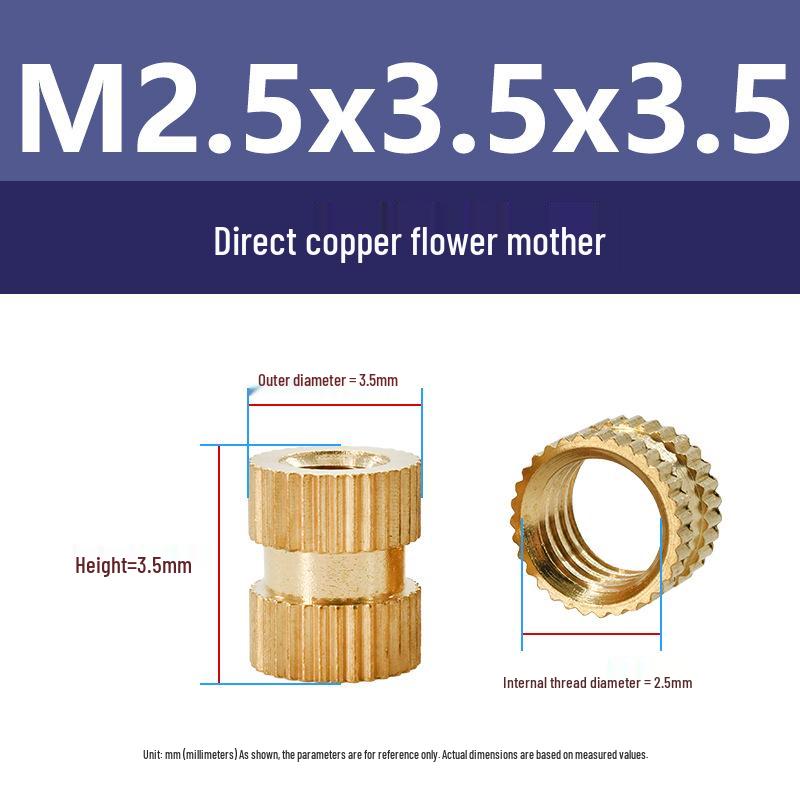 M1-M10 Knurled Brass Heat Insert Nut for Injection Molding