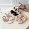 Girls' High Heel Butterfly Rhinestone Sandals - Spring/Summer 2025 Collection