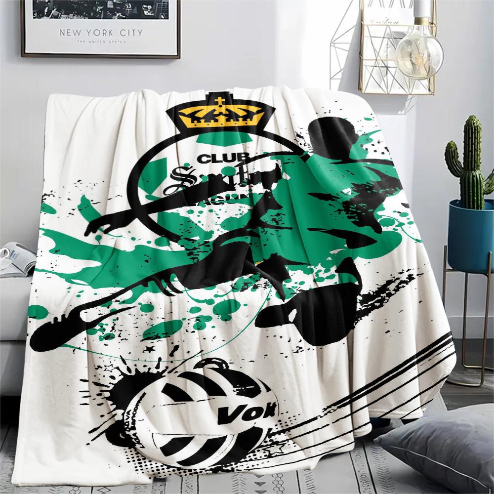 1Pc Club Santos Print Flannel Blanket High Quality Warm Comfortable Cover for All Seasons Perfect for Gifts Home Decor