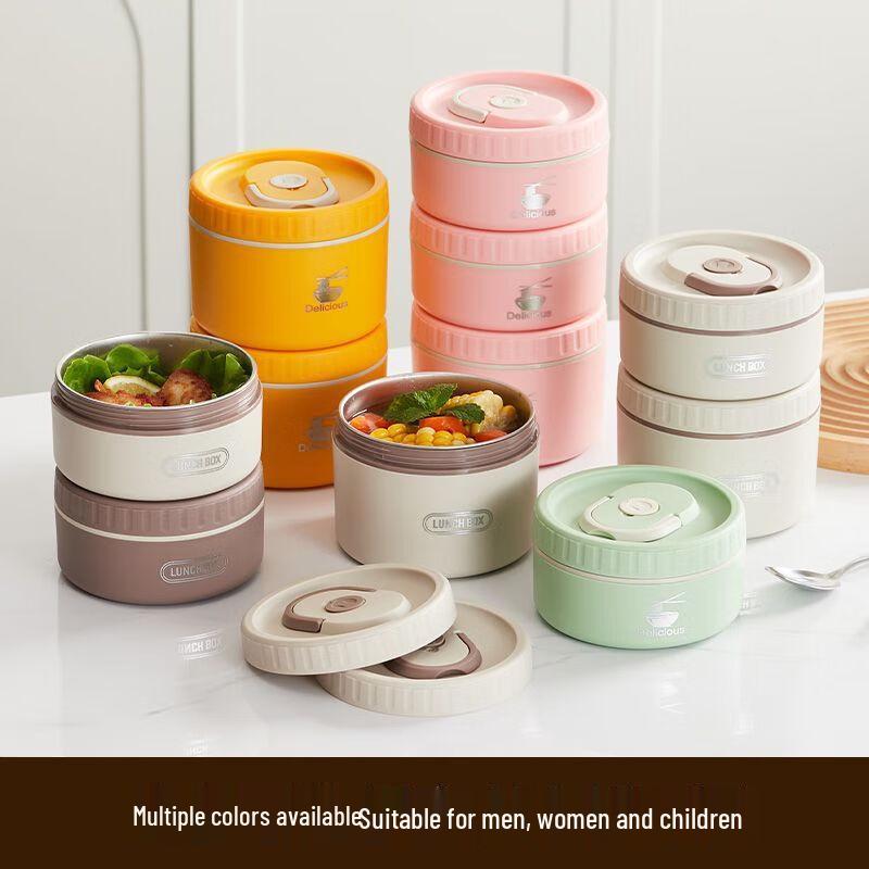 Ru Han Compartmented Bento Box Set with 304 SS Cutlery