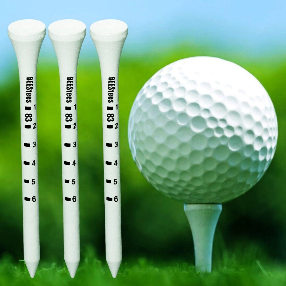 100pcs Wooden White Striped Golf Tee Digital Scale Golf Stand Base Golf Holder Golf Accesories