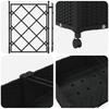 Planters with Trellis and Wheels 3 Pieces Black PP