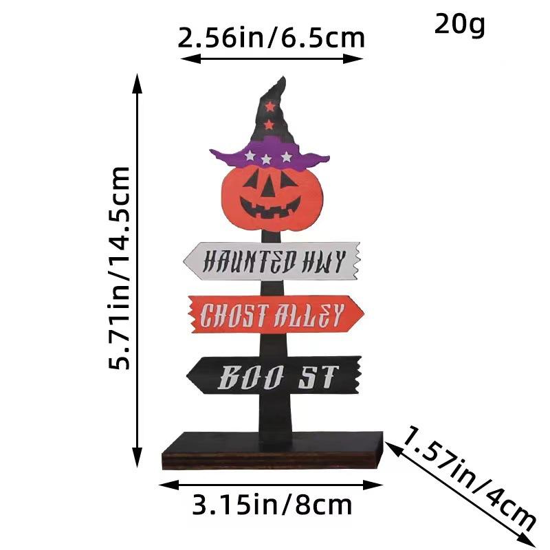Halloween Pumpkin Ghost Wooden Table Ornament Craft Halloween Home Table Decoration Supplies Halloween Party Kids Gift Favors