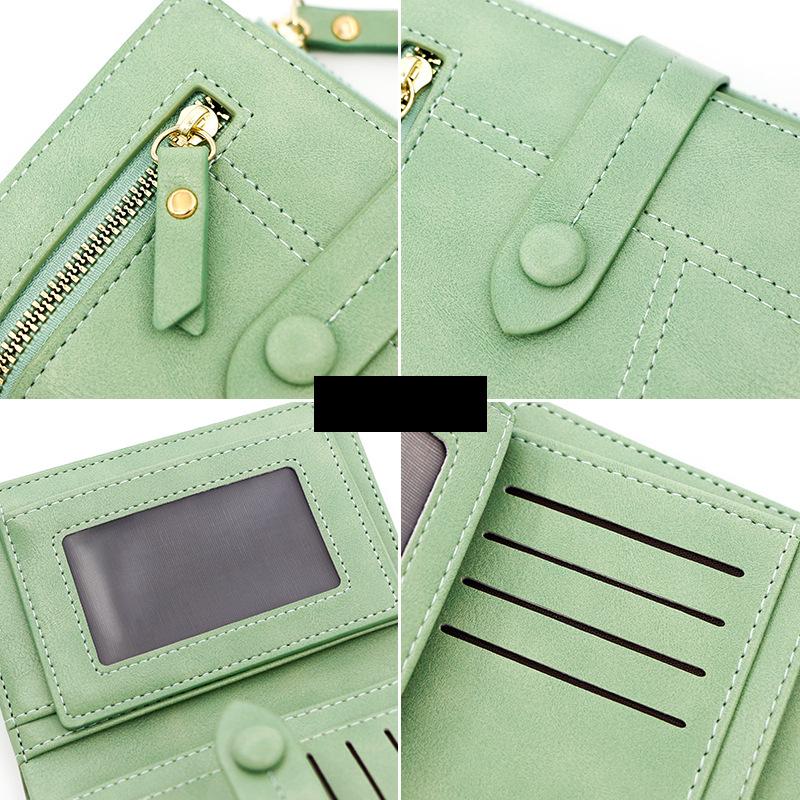 Women's Short Wallet with Zipper Buckle Multiple Card Slots Large Capacity Wallet