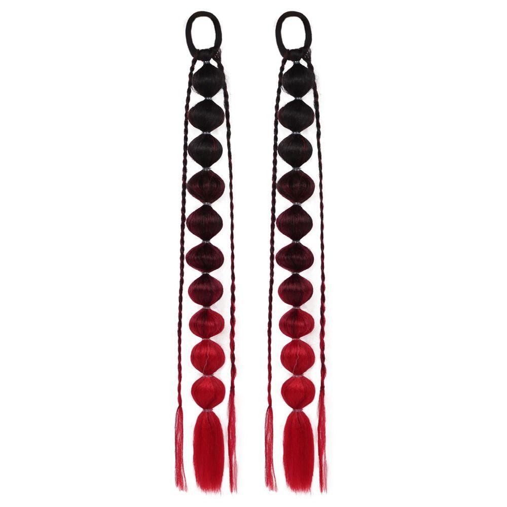 2Pcs Colorful Twist Braid Bulk Lantern Braid Braided Ponytails Natural Bubble Jumbo Braid for Women