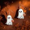 Halloween Cat and Ghost Acrylic Earrings - Quirky Pumpkin Design for Holiday Parties