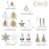 Valery Madelyn Christmas Tree Ball 40 White and Gold Tree Decorations with Top Stylish and Luxurious Nordic Style and Set, Ornaments, Stars, (White