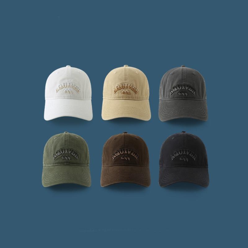 New Retro Embroidered Peaked Cap, Male Summer Couple Shows White Baseball Cap, Female Wide Brim Shows Small Face
