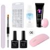 Kit de colle pour extensions d'ongles 15 ml, moule à ongles, brosse à double tête, kit de colle pour extensions d'ongles en cristal, kit de colle cristal
