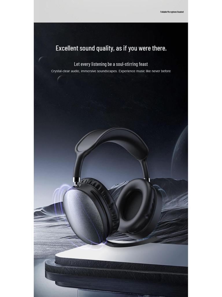 Foldable Over-Ear Bluetooth Headphones: Ultra-Long Battery, High Aesthetic, Comfortable, No Ear Pressure - Perfect for Gaming