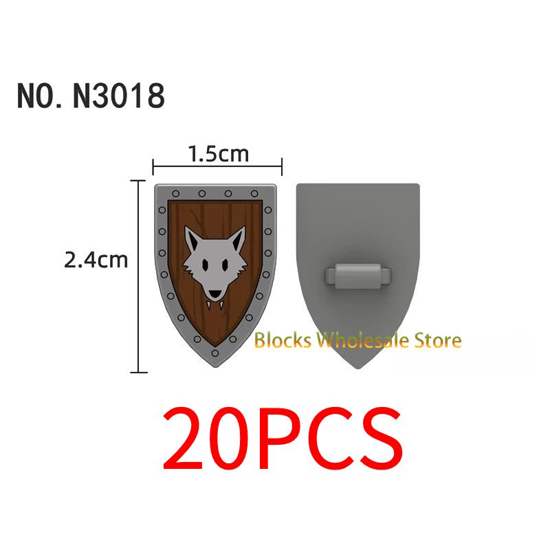 Medieval Military Castle Knight Building Blocks - King Figures with Helmet Armor and Weapon Accessories