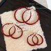 2025 Trendy Retro Hong Kong Ankola Red Hoop Earrings for Women - High-End Autumn & Winter Style