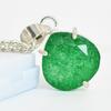 Natural Emerald 41 Ct 925 Sterling Silver CERTIFIED Flawless Pear Cut Pendant AI-122-NS