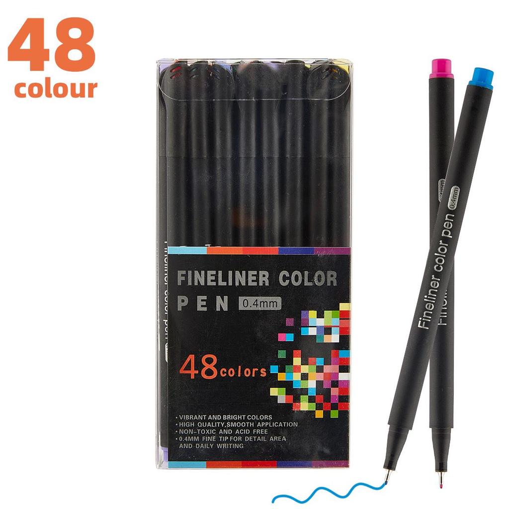 60-Farben Studenten Fineliner Stift Set: Schnelltrocknende, wasserbasierte Stifte zum Skizzieren und Konturieren