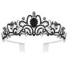 European & American Fashion Alloy Crystal Black Crown Headband for Brides & Halloween Parties