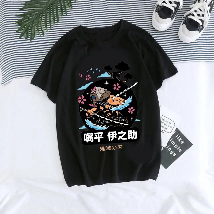 Unisex's T-Shirt Kaus Grafis Anime Demon Slayer Uniseks Tanjirou Kamado Kaus Wanita Kimetsu Kaus Wanito Printed Harajuku T-shirt