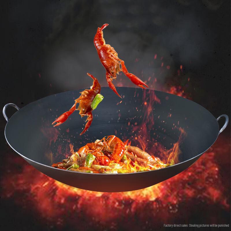 Komercyjny wok z żeliwa w stylu Hakka