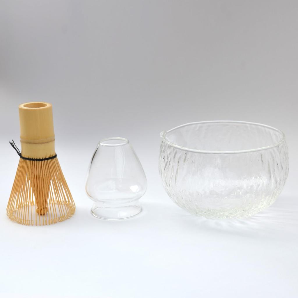 Glass Matcha Approximately X X Perfect for Tea or As a Gift Matcha Bowl and Tea Whisk Heat-resistant Bowl, Clear, 12.3cm 7.2cm (approx. 5.7" 2.7"),