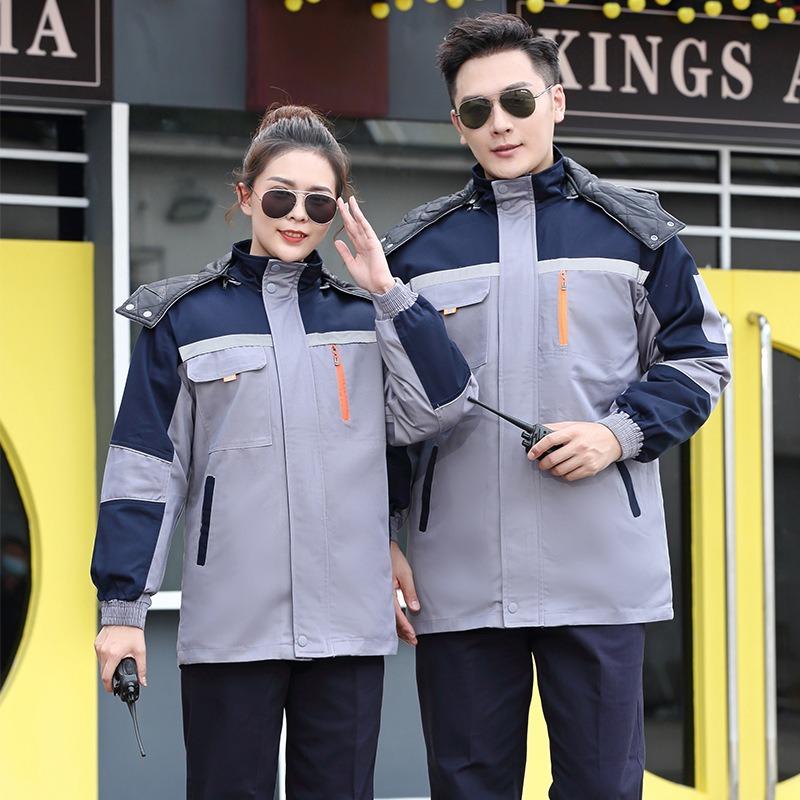 Winter work clothes liner removable cotton clothes top men's and women's cold storage labor insurance clothes cold cotton clothes embroidery