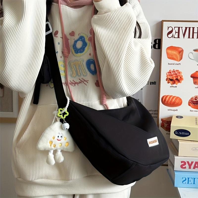 Small Casual Crossbody Bag Student Commuting Shoulder Bag with Headphone Coin Pocket