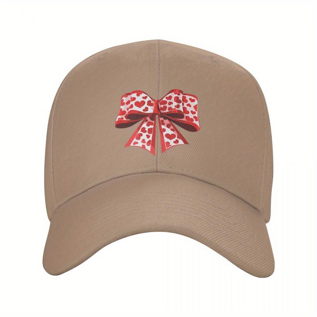 Valentine Heart Print Baseball Cap Unisex Adjustable Cotton Casual Outdoor Sun Protection Cap