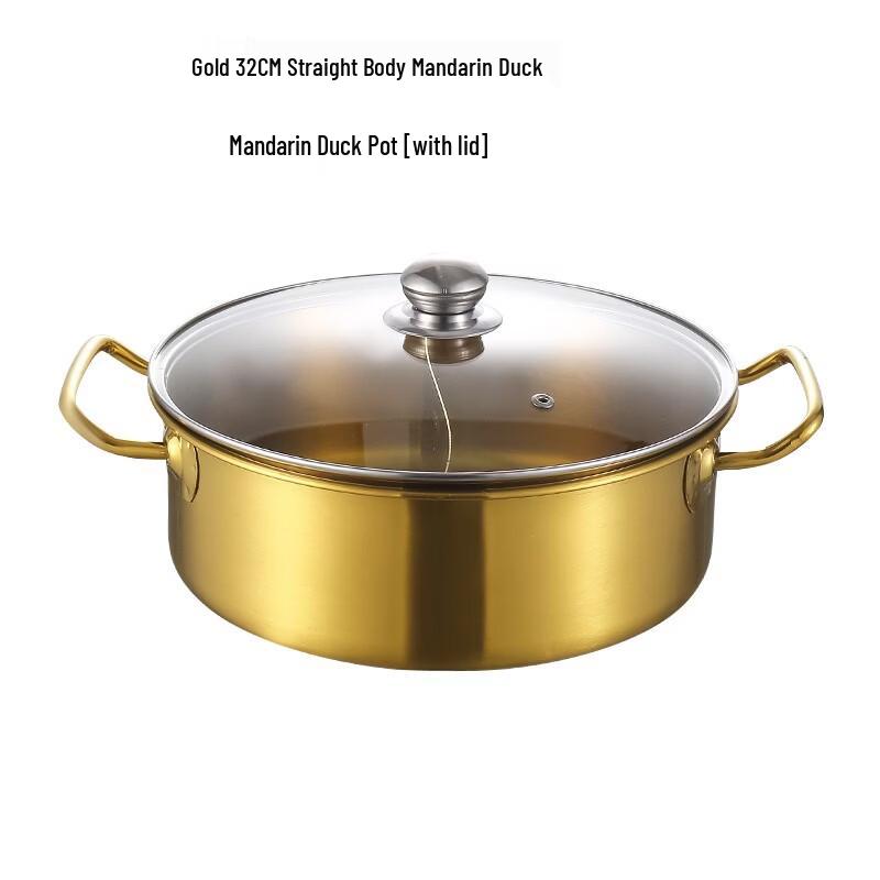 ZISIZ Stainless Steel Divided Hot Pot with Lid