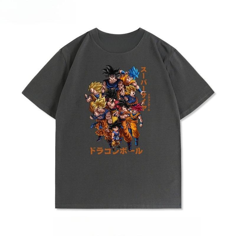 Dragon Ball Tshirt Mens Pure Cotton Casual  Round Neck Tshirt Short Sleeve Clothing Summer Sports Casual Short Sleeve Top