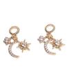 Ciondolo Charm in Oro 14K Placcato Zircone Luna Farfalla Foglia d'Acero Goccia per Bracciale Collana Gioielli Fai-da-Te