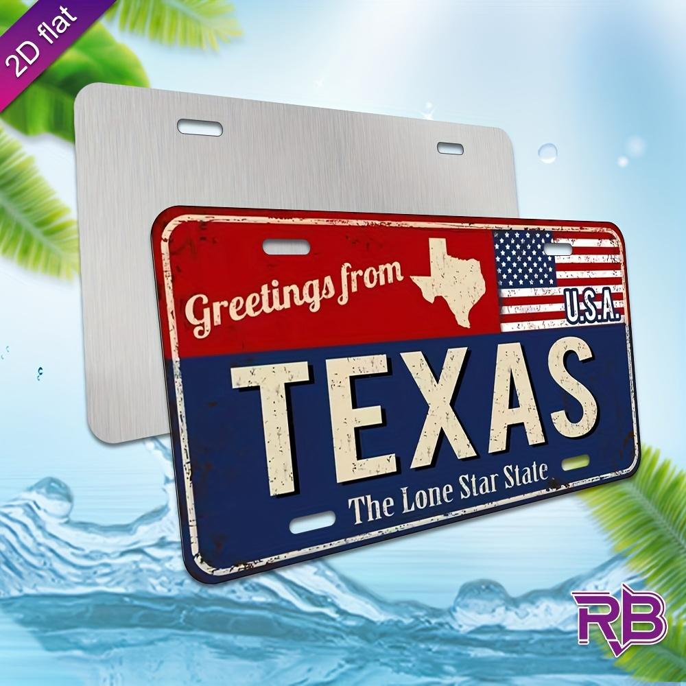 

D Flat pc TexasShaped Aluminum Metal Sign with American Flag Design Vintage Distressed UV Printed Wall Art (xcmx 15x30cm(5.9x7.8inch)