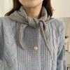Solid Color Knitted Triangle Scarf Striped False Collar Neck Cover Cross Scarves  Girl