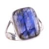 Natural Labradorite Gemstone 925 Solid Sterling Silver Jewelry Ring S.8.5 r5Q85