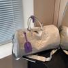 Fashion PU Embossed Travel Bag for Women Portable Large Capacity Boarding Bag for Business Trips Sports Dry and Wet Separation Storage Fitness Bag