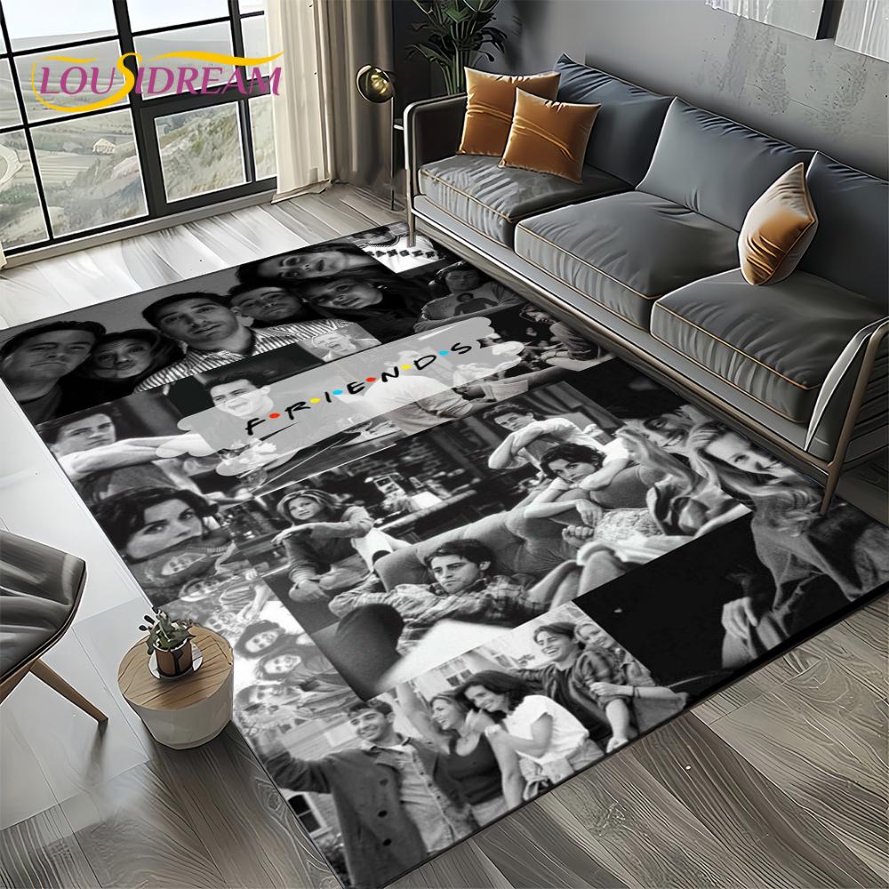 Tappeto Central Perk Friends TV Show per Soggiorno Camera da Letto Casa Decorazione Divano, Tappeto per Area Giochi Bambini Tappetino Antiscivolo Regalo