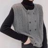 High-end Cable Knit Sweater Vest Cardigan Women's Autumn and Winter French Layered Knitted Sleeveless Waistcoat Top