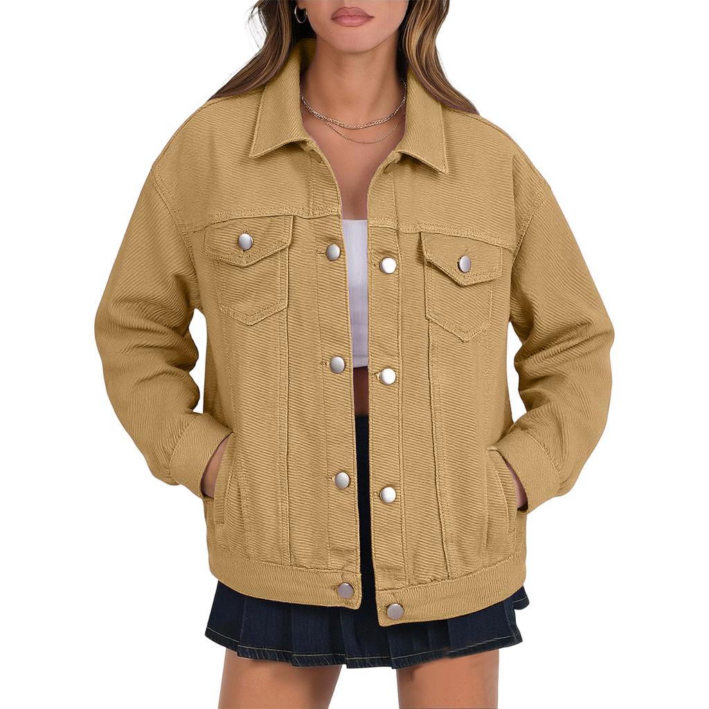 Stylish Women's Denim Jacket, Casual And Versatile, In A Relaxed, Boyfriend .