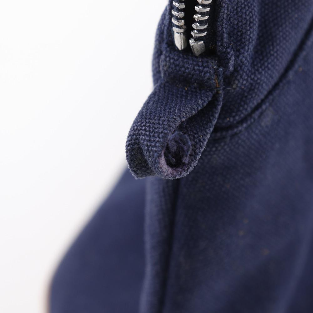 HERMES Bolide pouch 25 Pouch Navy blue Cotton canvas unisex Used