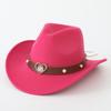 Cappello da Cowboy, Cappello Etnico in Stile Tibetano, Best-seller Transfrontaliero, Cappello Jazz, Ala Arrotolata, Cappello di Feltro, Fibbia con Borchie
