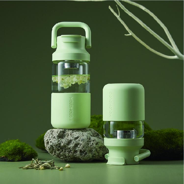 HOLOHOLO Portable High Borosilicate Glass Tea Infuser Bottle