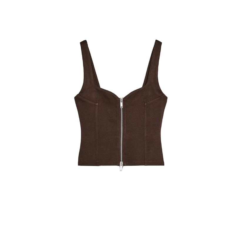 Zipper Double-Sided Cloth Heart-Shaped Collar Casual Short Top 3641381 Mid-Waist Thin Sports Shorts 3641382