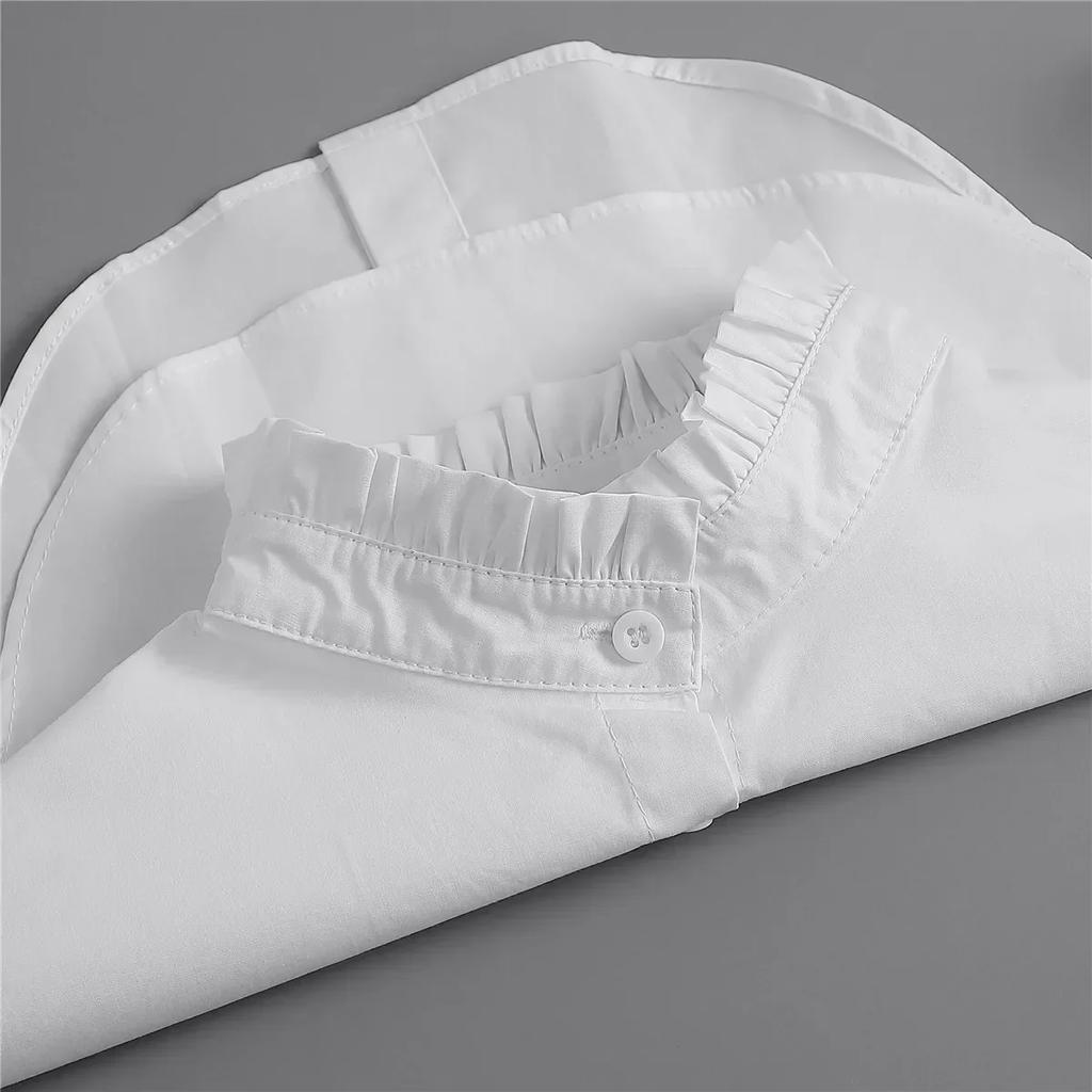 Korean Stand Lapel False Collar Women Embroidery Faux Col Half Shirt Blouse Fake Collars Sweater Shirt Detachable Collars