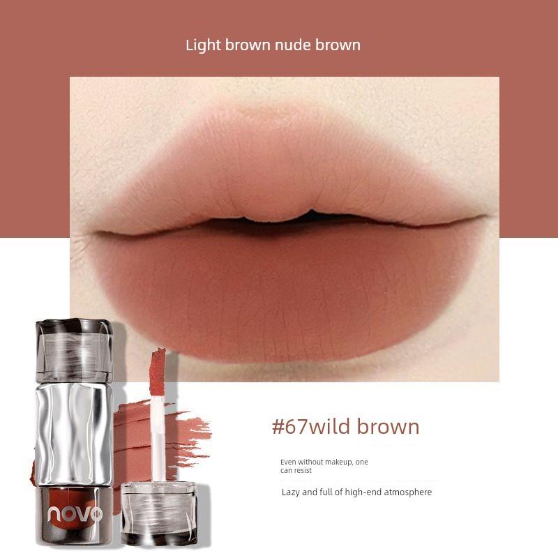 Novo Matte Lip Gloss Waterproof Lipstick Low Saturation Pure Natural Look Versatile Brightening Affordable Student-Friendly
